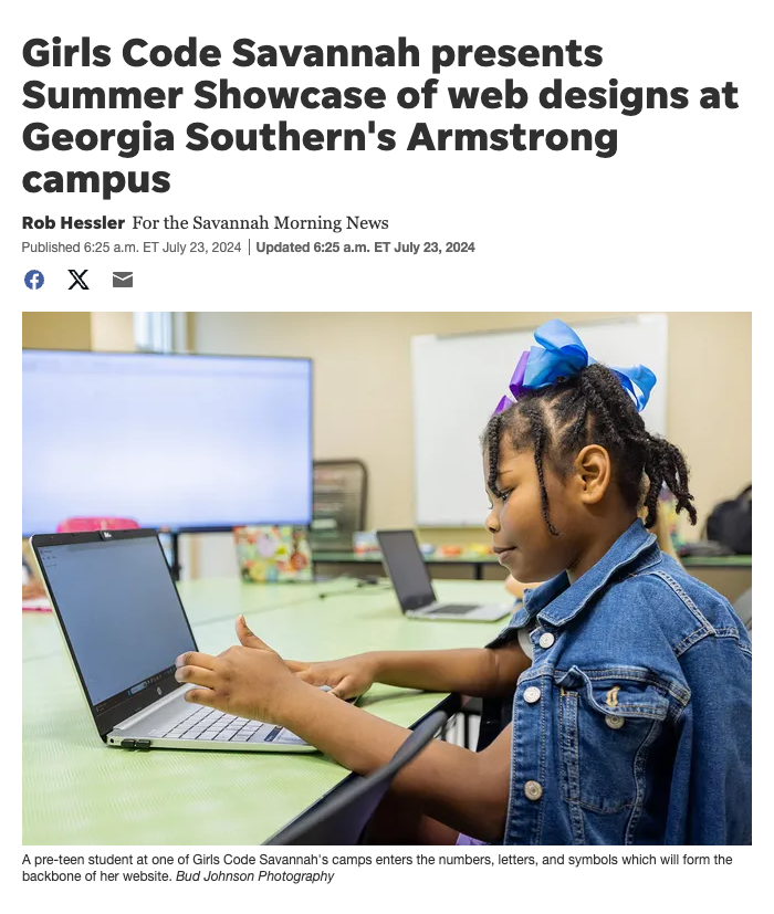 Savannah Morning News Article Summer Camp Showcase 2024