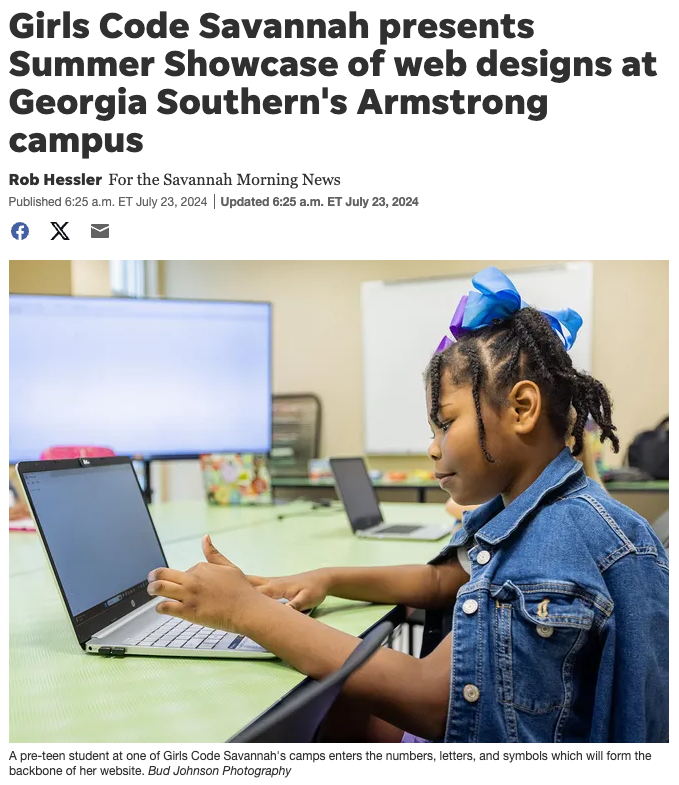 Savannah Morning News Article Summer Camp Showcase 2024